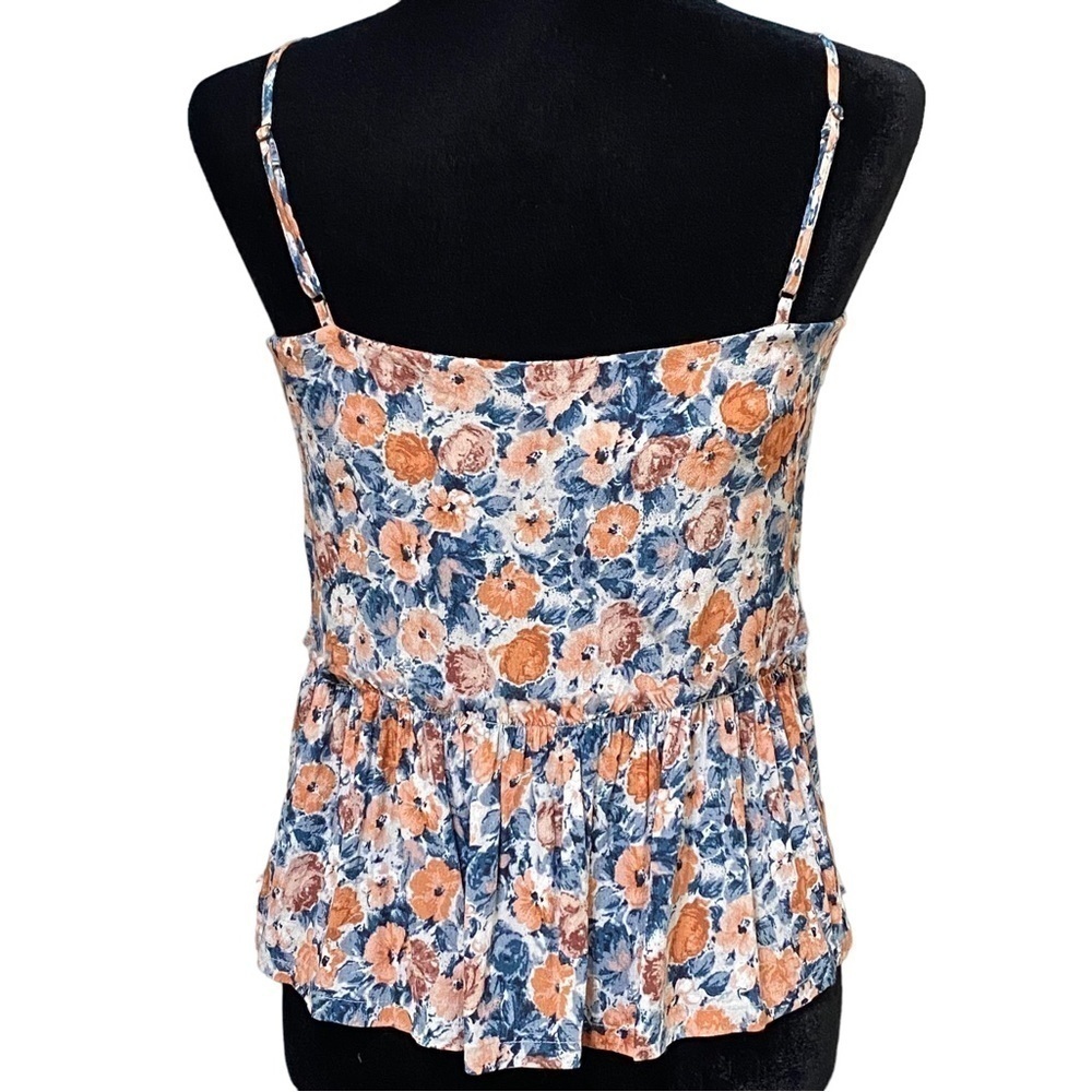 Current Elliott Blue Orange Floral Peplum Cami Tank Top Size 0 - Picture 7 of 10